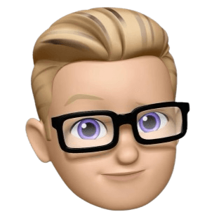 Digital avatar of Sam, he has blonde hair, glasses and a friendly expression, styled in a cartoonish emoji-like appearance